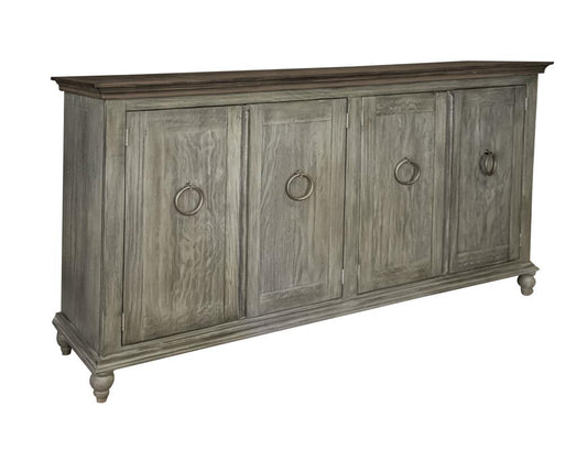 4 Doors Capri Console - Rustic Charm Hand-Distressed Wood