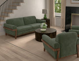 Loft Brown Wooden Frame Armchair - Mid-Century Modern Design