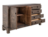 Dark Atenas 4 Drawer & 2 Door Console | Mango Wood