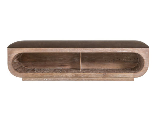 Balam Wooden Bench with Cushioned Seat - Mango & Teak