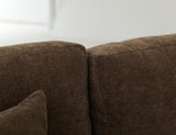 Wooden Frame Upholstered Loveseat | Walnut Brown Tufted Sofa