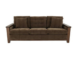 Walnut Wooden Frame Upholstered Sofa | Modern Rustic Design