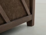 Wooden Frame Upholstered Loveseat | Walnut Brown Tufted Sofa