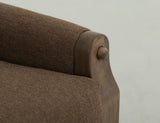 Wooden Frame Armchair - Xel-Ha II Tufted Brown Fabric Chair