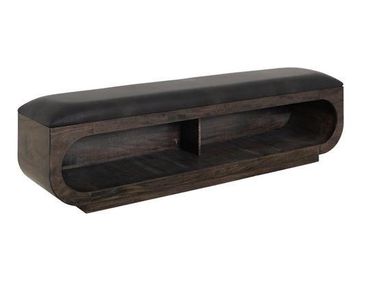 Balam Wooden Bench with Cushioned Seat | Sustainable Mango Wood