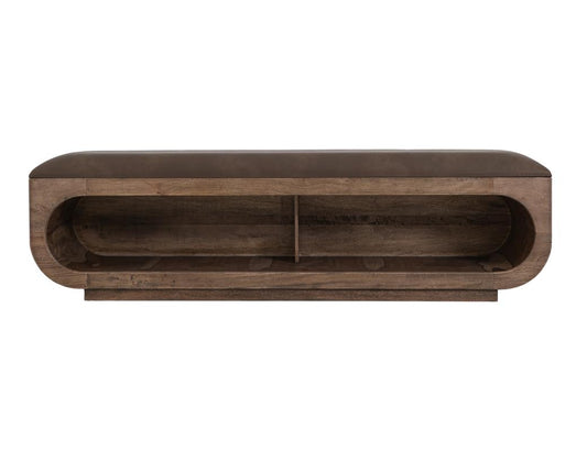 Balam Wooden Bench with Cushioned Seat - Mango & Teak