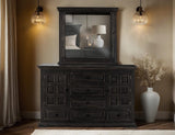 Terra Dark 6 Drawer & 2 Door Dresser | Solid Pine Wood