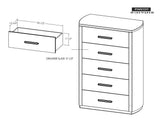 5 Drawer Chest - Modern Mango & Teak Wood Storage