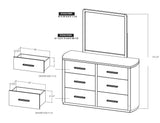 6 Drawer White Balam Dresser - Modern Storage Furniture