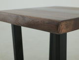 Riverwood Chairside Table | Parota Wood & Black Metal Legs