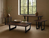 Riverwood End Table | Parota Wood & Matte Black Metal Legs