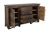 4 Drawer 2 Door Parota Wood Console | Walnut Collection
