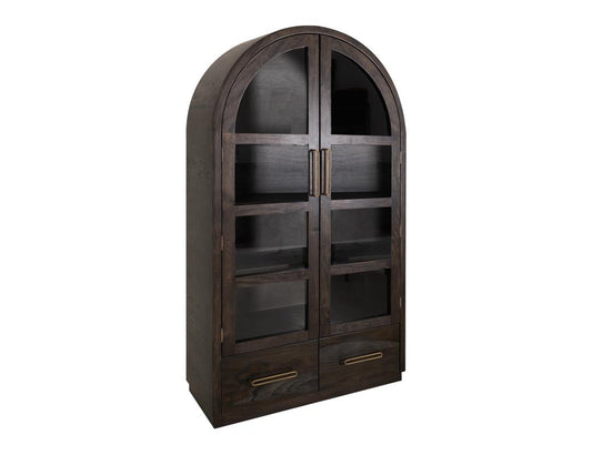 2 Drawer & 2 Glass Door Cabinet - Black Balam Collection