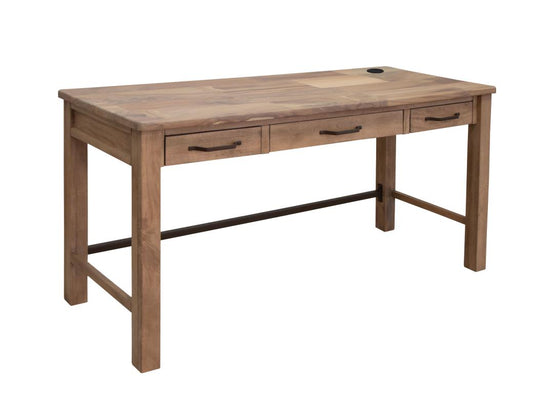 Natural Parota 3 Drawer Desk - Rustic Office Desk