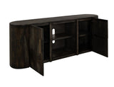 2 Door 80 Inch TV Stand | Mango & Teak Wood Black Balam