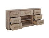 7 Drawer White Balam Console - Handcrafted Mango & Teak Wood