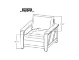Walnut Wooden Armchair - Tufted Design with Durable Fabric