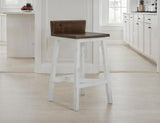 24" Wooden Barstool - Pueblo White Rustic Pine Kitchen Stool