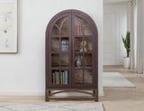 2 Glass Door Cabinet | Mid-Century French Style Obsidian Cabinet