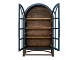 2 Glass Door Cabinet | Mid-Century French Design Pine Wood