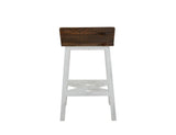 24" Wooden Barstool - Pueblo White Rustic Pine Kitchen Stool