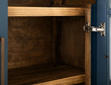 2 Glass Door Cabinet | Mid-Century French Design Pine Wood