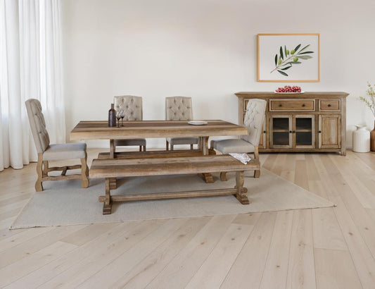Marquez Farmhouse Dining Table - Solid Pine Wood