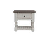 1 Drawer Nightstand - Farmhouse Chic Solid Pine Wood