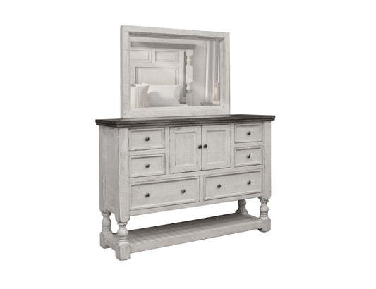Farmhouse Chic Mirror - Stone Collection Solid Pine Wood