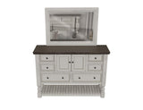Farmhouse Chic Mirror - Stone Collection Solid Pine Wood