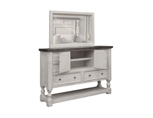 6 Drawer 2 Door Farmhouse Dresser | White Pine Wood Storage