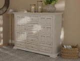 7 Drawer 2 Door Mule Chest - White Distressed Pine Wood