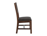 Solid Wood Dining Chair with Faux Leather Seat
