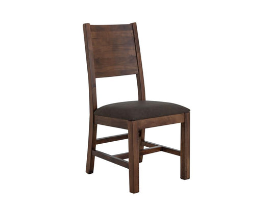 Solid Wood Dining Chair with Faux Leather Seat