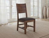 Solid Wood Dining Chair with Faux Leather Seat