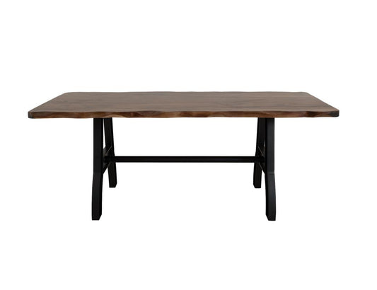 Parota Rectangular Dining Table - Handcrafted Wood & Metal Design