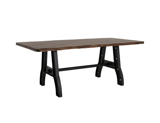 Parota Rectangular Dining Table - Handcrafted Wood & Metal Design