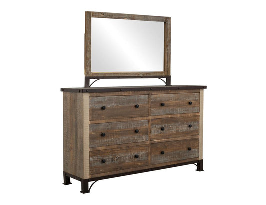 Antique Mirror - Hand-Distressed Solid Pine Wood Rustic Decor