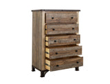 5 Drawer Chest - Solid Pine Antique Rustic Furniture