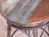 Antique Multicolor Adjustable Swivel Barstool | Variable Height