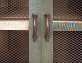 6 Iron Mesh Door 71" Console - Rustic Antique Multicolor