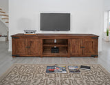 4 Door 93" TV Stand - Parota Wood TV Console