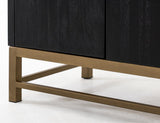 Ebano 4 Door Console - Black & Gold Stone Top Modern Deco