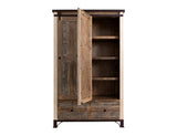 Antique Gentleman Chest with 2 Drawers & Sliding Door | Solid Pine