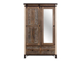 Antique Gentleman Chest with 2 Drawers & Sliding Door | Solid Pine