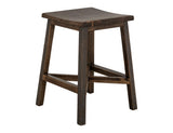 24" Wooden Stool - Hand-Stained Pine Saddle Seat Bar Stool
