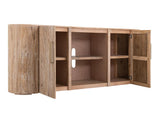 80 Inch TV Stand 2 Door White Balam Mango Wood Fireplace