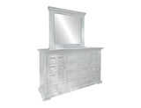 Terra White Mirror - Solid Pine Transitional Design | Distressed Finish