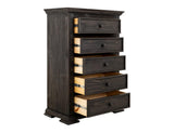 Terra Dark 5 Drawer Chest - Solid Pine Storage Furniture