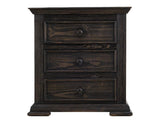 Terra Dark 3 Drawer Nightstand | Solid Pine Wood Furniture
